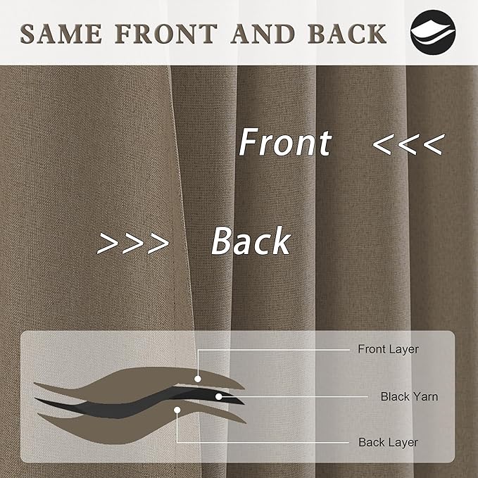 Blackout Curtains 108 Inch Extra Long Thermal Insulated Window Treatment Panels Room Darkening Blackout Drapes for Living Room Back Tab/Rod Pocket 50 x108 Inch,Chocolate Brown,2 Panels 9ft Tall