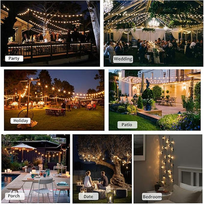DAMAING Outdoor 100FT Globe String Lights with 52 Dimmable G40 Shatterproof LED Bulbs,Waterproof Connectable Patio Light for Backyard Hanging Lights,2700K Warm Glow