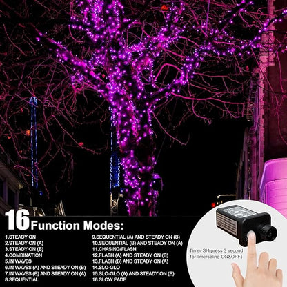 LAMPHOME 33ft Valentine Lights String, 100 LED Green Wire Pink Fairy Starry String Lights Plug in,16 Lighting Modes for Valentines Day Tree Decorations Wedding Party Decoration (Pink)