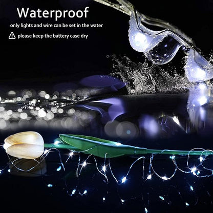 SmilingTown Christmas Fairy String Lights,15 Packs 20 LEDs Battery Operated 6.6FT Silver Copper Wire Starry String Light for DIY Bottle Jars Costume Wedding Party Easter Table Decorations (5 Colors)