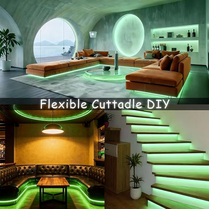 Green Led Lights Strip ST. Patrick's Day Decorations Indoor Rope Lights Easy DIY Cuttable Strip Lights for Room Bathroom Living Room Kitchen Ceiling Wall Vanity Mirror Decor