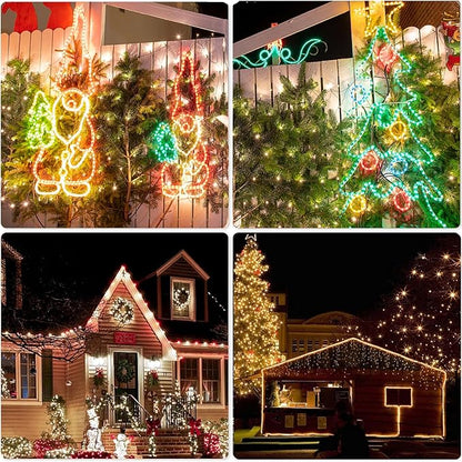 Vigdur 66FT Solar Rope Lights Outdoor - 200 LEDs 18 Color Changing Fairy Lights Outdoor Waterproof with Remote & Timer & 8 Lighting Modes, Solar String Lights for Xmas Garden Fence Tree Party