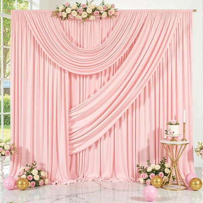 20ft x 15ft Blush Pink Wrinkle Free Backdrop Curtains for Wedding Party Backdrops Curtain Drapes Fabric Decorations Photo Back Drop Cloth for Baby Shower Photography Stage Reception