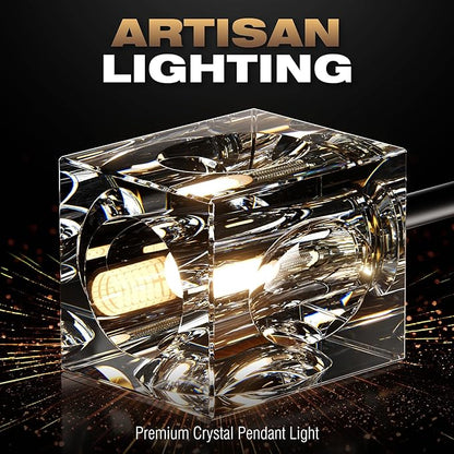 Semi Flush Mount Ceiling Light Fixture,6-Light Modern Crystal Chandeliers,Black and Gold Farmhouse Lighting Fixtures for Dining Room Living Room Kitchen Bedroom Entryway