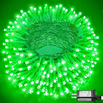 66FT 200 LED Outdoor String Lights, Plug in Christmas Lights Indoor Waterproof with 8 Modes, Connectable Clear Wire Fairy Twinkle Lights for Outside Home Patio Yard Party Holiday Decorations, Green