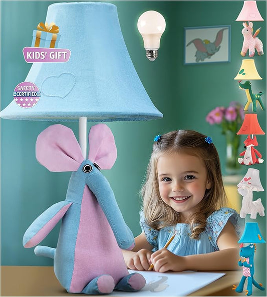 Elephant Kids Lamp for Boys Bedroom - 18", Animal Lamp for Kids Room - Christmas Gifts, Birthday Gifts for All Ages: Toddler Girls, Children, Grandkids 3 4 5 and Up Years Old, Sister Brother, Sibling