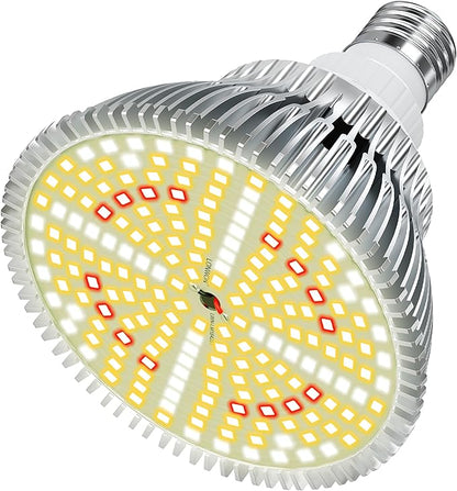 Lonwon Grow Light Bulbs 30W, LED Grow Light Bulb PAR38 Bulb, E26 Plant Light Bulb Full Spectrum, 4000K Warm Grow Bulb 320W Equivalent, Grow Light for Indoor Plants, Flowers, Regular Lamp, 1Pack