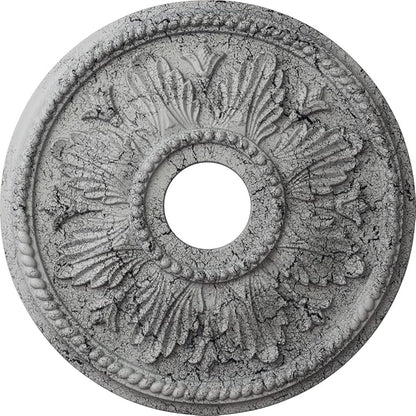 Ekena Millwork CM18ED1UWC Edinburgh Ceiling Medallion, 18 1/8 OD x 3 1/2 ID x 2 3/4 P, Ultra Pure White Crackle