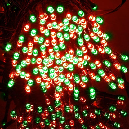 LJLNION 1000LED Christmas Lights, Extra Long 328FT Xmas Green Wire Fairy String Lights Plug in Outdoor, Remote Control & 8 Lighting Modes, Waterproof for Wedding Party Bedroom Decorations, Red & Green