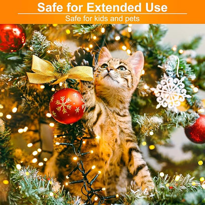 Warm White Christmas Lights, 66FT 200 LED Outdoor String Lights Waterproof with 8 Modes, Plug in Connectable Fairy Light for Outside Indoor Patio Garden Wedding Party Holiday Decorations
