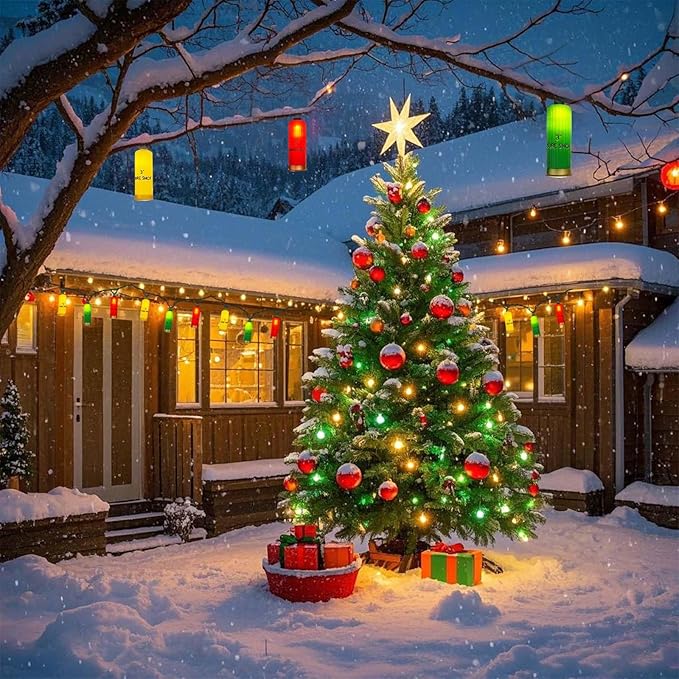 8.5FT LED Shotgun Shell String Lights with 10 Multicolor Novelty 3D Bullets Holiday Decor for Christmas,Mexican Fiesta,Summer Parties,Indoor/Outdoor Patio Bedroom Lighting (Green Wire)
