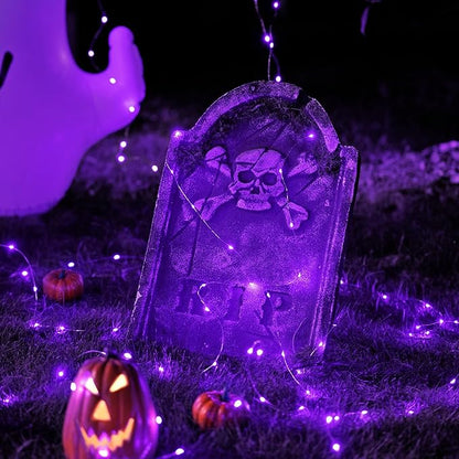 JMEXSUSS 200 LED Purple Fairy Lights Plug in, 8 Modes Purple Halloween Lights Indoor Outdoor with Wheel, 66 ft Remote Control Christmas String Lights for Halloween Thanksgiving Christmas Party Gift