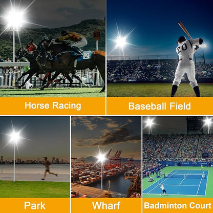 LED Flood Light Outdoor, Led Stadium Lights Super Bright Security Lights 800W (400W*2Pack), 104000Lumen, Adjustable Lighting, Surge 6KV, IP67 Waterproof, 6500K Daylight