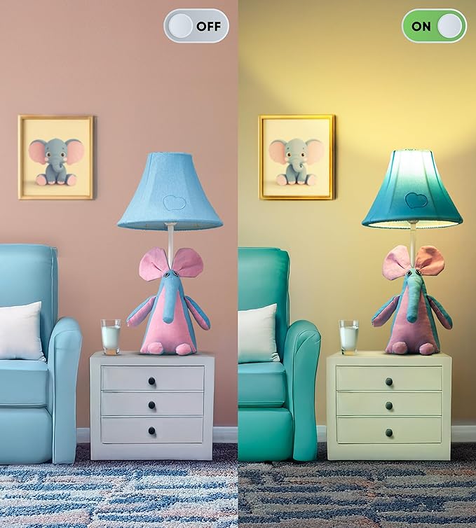 Elephant Kids Lamp for Boys Bedroom - 18", Animal Lamp for Kids Room - Christmas Gifts, Birthday Gifts for All Ages: Toddler Girls, Children, Grandkids 3 4 5 and Up Years Old, Sister Brother, Sibling