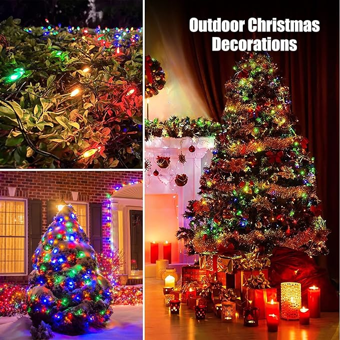 Neoclassy 120Led Christmas Net Lights Outdoor 5ft x 6ft Connectable, 8 Modes Waterproof Black Wire 29V Plug in Mesh Net Christmas Lights for Garden, Yard, Bushes, Trunk, Xmas Tree Decor (Multicolor)