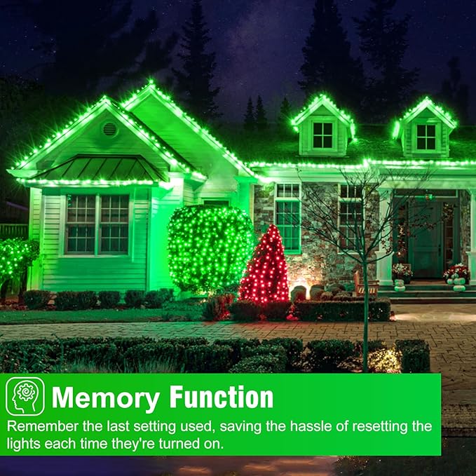 Green String Lights for St Patrick's Day, 100FT 300 LED Christmas Lights Outdoor with 8 Modes, Waterproof Connectable Twinkle Fairy Lights Green Wire for Indoor House Patio Party Holiday Decorations