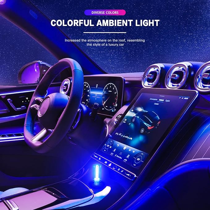 Mini USB Touch Control LED Ambient Light -4 Lighting Modes (Stable/dimmable SOS, Slow Flash, Breathing) Suitable for car interiors, Homes, Camping, and Party Decorations Snaptrol(Pink)