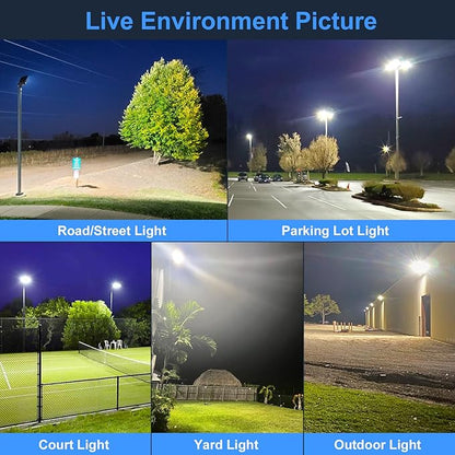 KUKUPPO 2Pack 450W LED Parking Lot Light Power Adjustable, LED Shoebox Flood Pole Light Outdoor Parking Lighting with Slip Fit 67,500LM 5000K IP65 Waterproof 100-277V ETL Listed