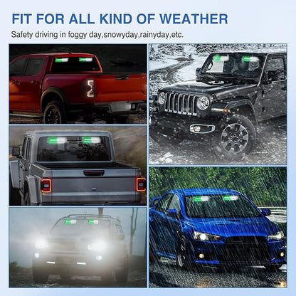 Nilight 24LED Emergency Strobe Traffic Advisor Light Bar 2 in 1 Green White Dash Warning Safety Flashing Lights Front/Rear Windshield Construction Lights for Trucks Cars Plow Police Vehicles