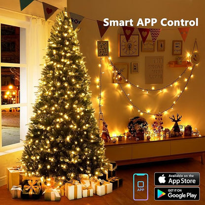 Brizled Smart Christmas Tree Lights, 66FT 200 LED Color Changing Bubble Candle String Lights App & Voice Control, Warm White & Color WiFi Xmas Light Music Sync for Indoor Outdoor Xmas Wedding Party