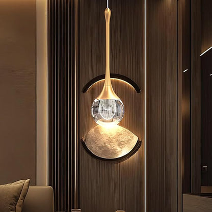 3-Pendant Lights Kitchen Island,Crystal Gold Globe LED Chandelier, Modern Dimmable Adjustable Height Hanging Light Fixture,Sloped Ceiling,Bedroom,Dining Room