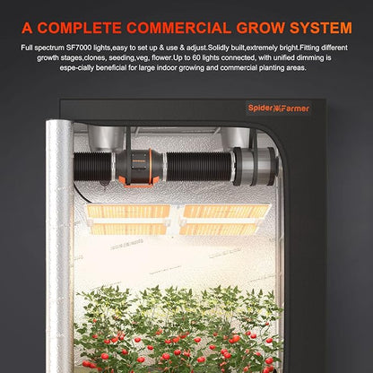 SPIDER FARMER SF7000, Samsung LM301B Diodes Led Grow Light, Full Spectrum Plant Grow Light, 650W Dimmable & High Efficiency & Uniform PPFD Commercial Lamps for Seedling Veg & Bloom In 5x5 Grow Tent