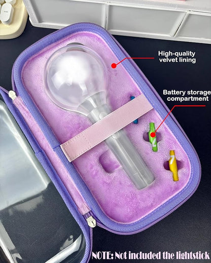 Lightstick Case For Army's Bomb - Clear Concert Light Stick Holder for VER.2 / VER.3 / VER.4 / Special Edition - Travel Carrying Storage Bag with Cross Body & Soft Protective, Kpop Fans Gifts (Purple)