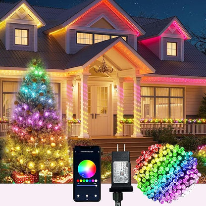 Smart Christmas String Lights - 131FT 400 RGB LEDs WiFi Christmas Lights with App Controlled Multi-Color Changing Compatible with Alexa & Google Home for 6-8ft Christmas Tree