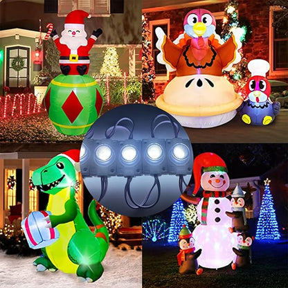 DC12V Replacement Lights for Inflatables 20Pcs 3 LED Lights Inflatables White with Self Adhesive - LED Lights Inflatables Yard Holiday Lawn Inflatables, Inflatables, Christmas Blowups.