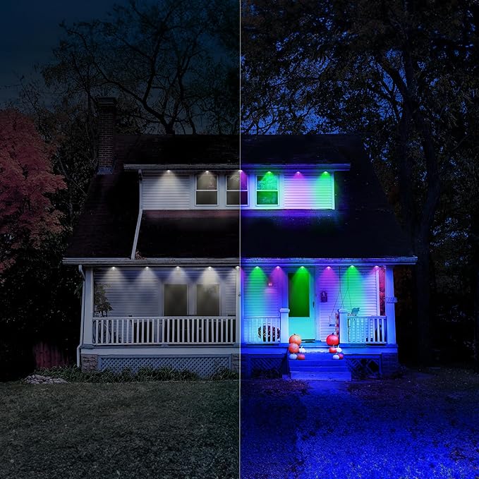 LIFX Permanent Outdoor Eave Lights, 50ft Smart RGB String Light, 30-Zone Color Control, Wi-Fi, App & Voice Control, Weatherproof, Expandable to 200ft, Works with Alexa, Google Asst, LFXSL50-30/LED/BLK