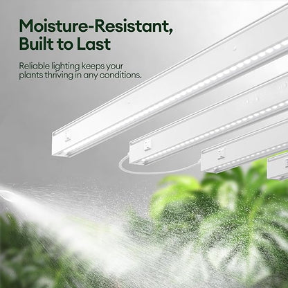 Maygrove T5 Grow Lights for Indoor Plants 2FT, Sun-Like Full Spectrum 5000K Grow Light, 60W(4 x 15W), Grow Light Strips for Seed Starting, Greenhouse, High PPFD, Linkable, White, 4-Pack