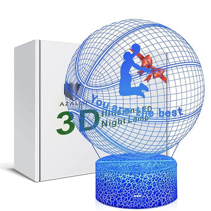 Dunk Basketball 3D Night Light,16 Color Change&Dimming by Remote Control or Smart Touch Optical Illusion Bedside Lamps,Sports Decor for Boys bedroom Girls Kids Teens Birthday Chrismas Gifts Xmas Gift