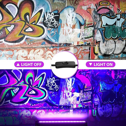 45W LED Black Light Bar,Black Lights for Glow Party,Waterproof Blacklight with Plug & Switch, Halloween Light for Glow in The Dark Party Supplies,Bedroom,Body Paint,Stage Lighting,4 Pack