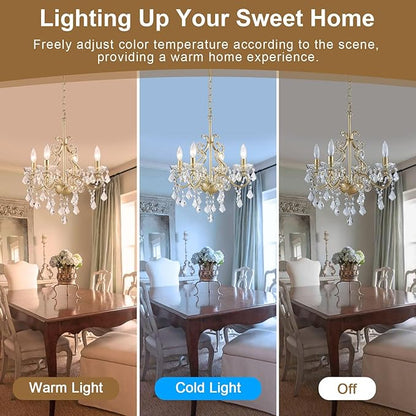 Mini Crystal Chandelier, Modern K9 Crystal Chandeliers for Dining Room, 4-Lights Gold Pendant Ceiling Light Fixture for Entryway Kitchen Island Bathroom Bedroom Living Room, H 21" x W 17.7"