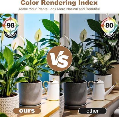 Grow Lights for Indoor Plants, Full Spectrum Plant Light, with Timer and 15FT Power Cord, 30W Pendant Plant Lights for Indoor Growing, Garden, Flowers, Greenhouse (4000-K, Weaving Style-7)