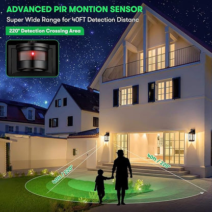 13in Motion Sensor Porch Light, Anti-Rust 100% Aluminum Dusk to Dawn Outdoor Light Fixtures, Exterior Wall Lantern Sconce Lighting Matte Black, Outside Lights for House Wall Mount for Entryway Garage