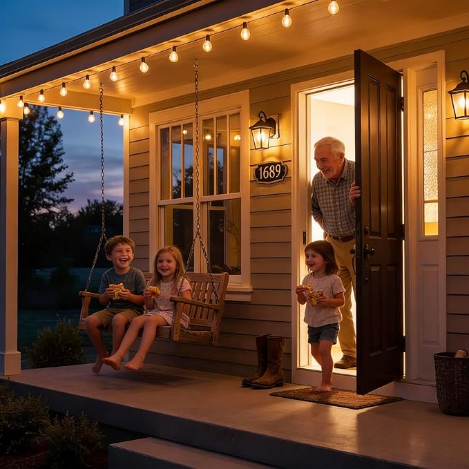 RTTY Outdoor String Lights 25ft, G40 Led Patio Lights with 13pcs Bulbs,Waterproof Shatterproof Dimmable Connectable Hanging Globe Outdoor Lights for Cafe Bistro Backyard Gazebo Balcony Party, Black