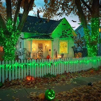 JMEXSUSS 2 Pack Solar String Lights Outdoor Waterproof, Total 400 LED 151FT Solar Christmas Lights Outdoor, 8 Modes Christmas Light for Outside Patio Yard Tree Decorations, Green