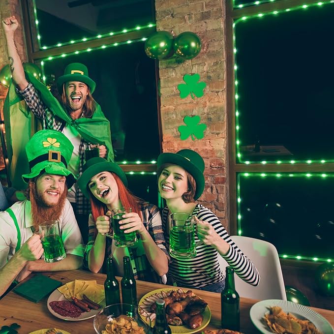 JMEXSUSS 2 Pack Green Lights Battery Operated String Lights Outdoor Waterproof, Total 200LED 66ft Battery Powered Rope Lights with Remote, Green Lights for St Patricks Day Decorations