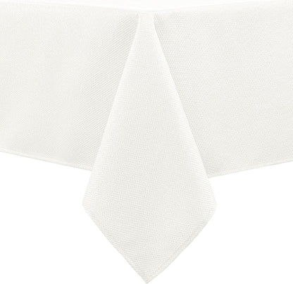 Hiasan 60 X 60 Inch Square Textured Tablecloth - Waterproof Spillproof Antiwrinkle Jacquard Table Cloth for Kitchen and Dining Dinner, Outdoor Picnic, Holiday and Parties, Ivory