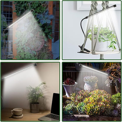 Clip On Grow Light for Indoor Plants,Full Spectrum Led Plant Grow Lights with Auto-Timer, Plant Growing Lamp for Seed Starting,Houseplants, Bonsai, Pot Plant(2 Lamps)