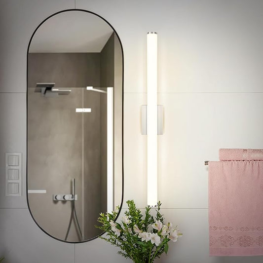 ASD 36" LED Linear Vanity Light Fixture, Modern Bathroom Sconce — 3 Color 3000K-5000K, Dimmable, 30W 2100LM, Energy Star & ETL Listed — Over Mirror Makeup Slim Bar for Bedroom, Cabinets — Nickel