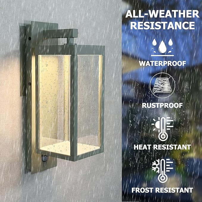 Motion Sensor LED Porch Lights Outdoor Wall Mount Lantern Exterior Light Fixture for House Garage Patio Garden,13W 750LM