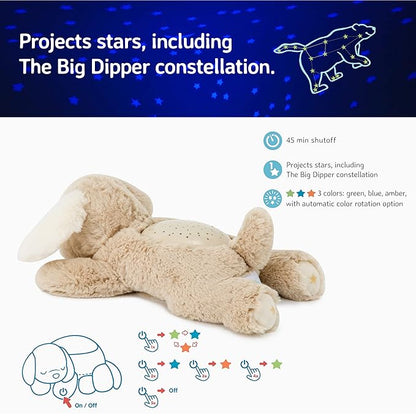 Cloud b Calming Mini Nightlight Star Projector | Gentle Brightness | 3 Colors | 1 Constellation | Auto-Shutoff | Dream Buddies Patch The Puppy