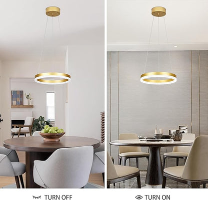 12" Gold Led Ring Chandelier Ring Modern Led Chandelier 3 Pack Modern Pendant Lights Led Pendant Lights Adjustable Height Light Contemporary Light Fixture for Kitchen Island Dining Room