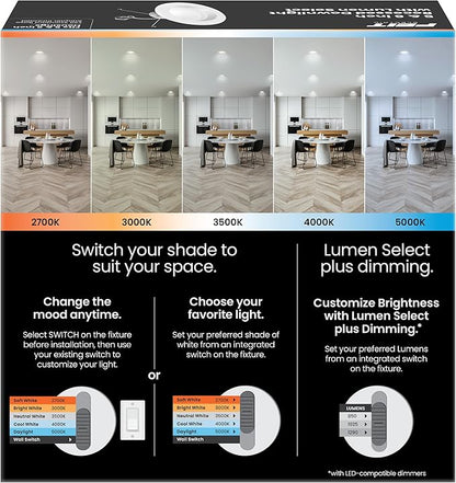 Feit Electric Canless Recessed Downlight LEDR56HO/6WYCA/6-5CCT Dimmable 1290lm - 6 Pack