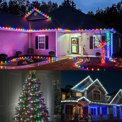 500FT C7 Light String Christmas Stringer, E12 Christmas Sockets 12" Spacing, C7 Stringer Set Green Outdoor String Light for Wedding Patio Event Lighting Decor, Green Wire