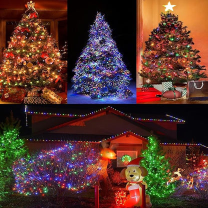 Extra Long 264Ft 800 LED Christmas Lights with Timer, Green Wire Fairy Starry String Lights Plug in, 8 Modes and Memory, forIndoor Outdoor Xmas Tree Wedding Party Decoration,Multicolor
