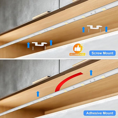 maylit Under Cabinet Strip Lighting Plug in 36in, Ultra Bright Small LED Light Bar, 6000K Cool White, 110V-120V Wired Lights for Kitchen Cabinet, Counter, Workbench, Desk, Closet, Shelf, Indoor