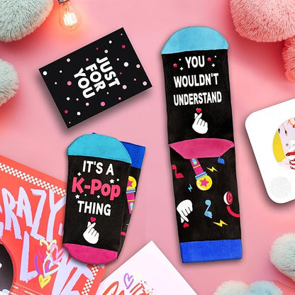Kpop Merch - Unique Kpop Gifts for Girl, Teen - Cute Korean Socks - Christmas Gifts, Stocking Stuffers for Women